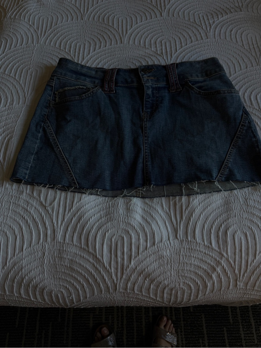 Dark Blue Denim Mini Skirt - Classic Casual